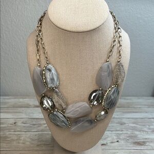 Lydell NYC Gray and Silver Statement Necklace